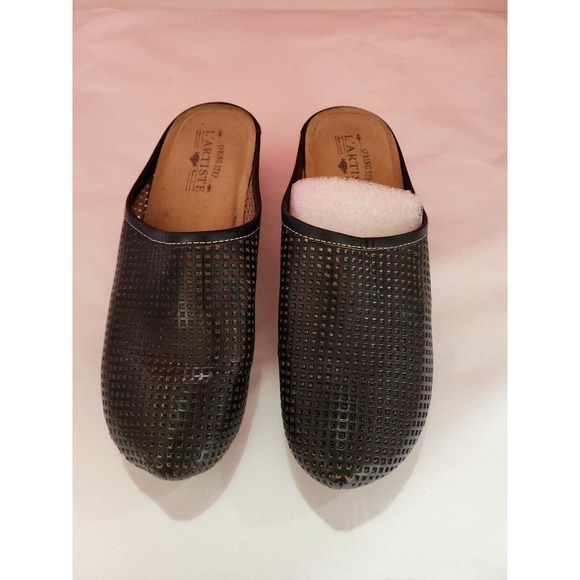 L'artiste Spring Step Women's Size 9 M Black Leather Slip On Slides Loafers - Picture 2 of 12